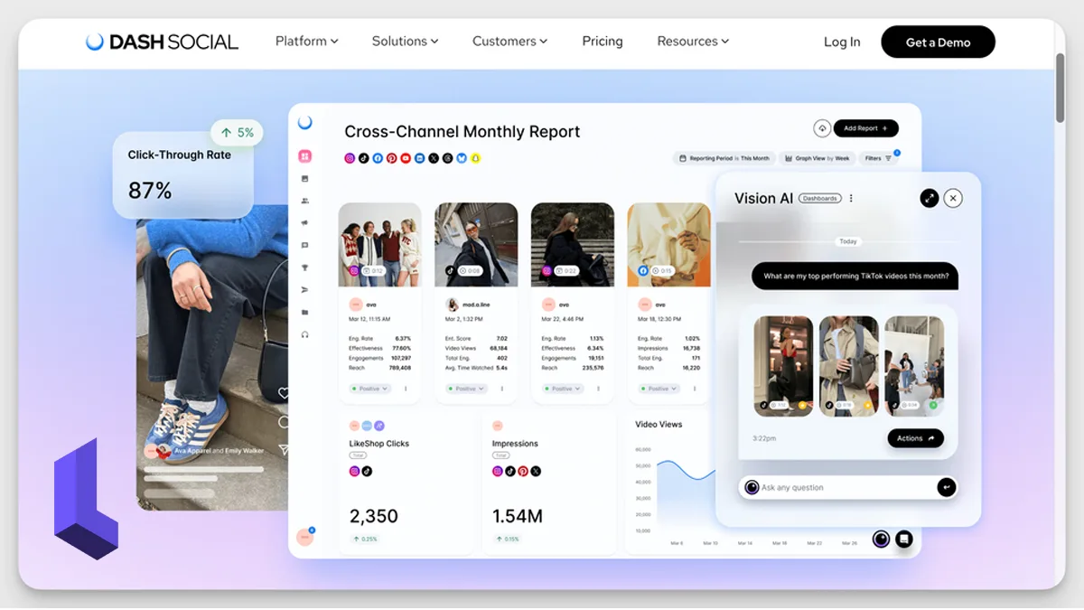 Dash Social — بهترین گزینه برای تحلیل احساسات بصری و سلامت برند